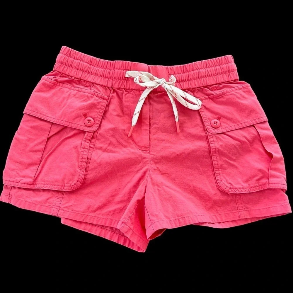 J Crew Womens XS Coral Pink Pull On Cargo Shorts‎ Ripstop Style BF395 Casual
